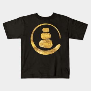 Zen Enso Circle and Zen stones Kids T-Shirt